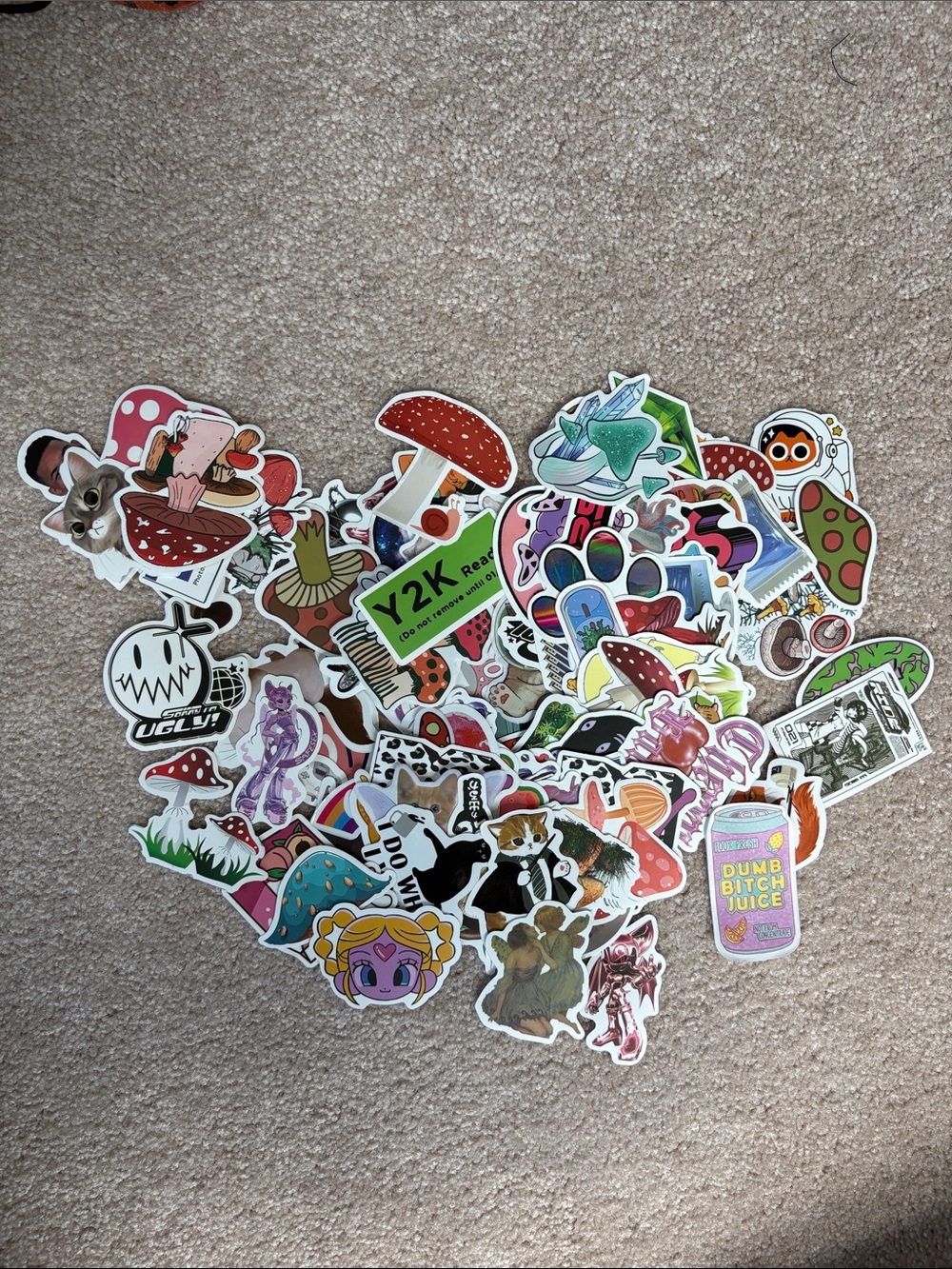 Assorted Colorful Mushroom & Character Stickers